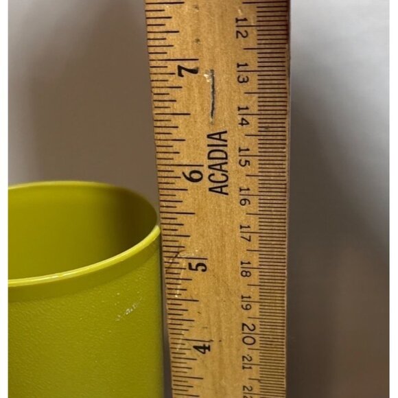 Vintage Tupperware 12oz Tumbler 873 Autumn Harvest Green 5.5" Tall - Picture 5 of 7